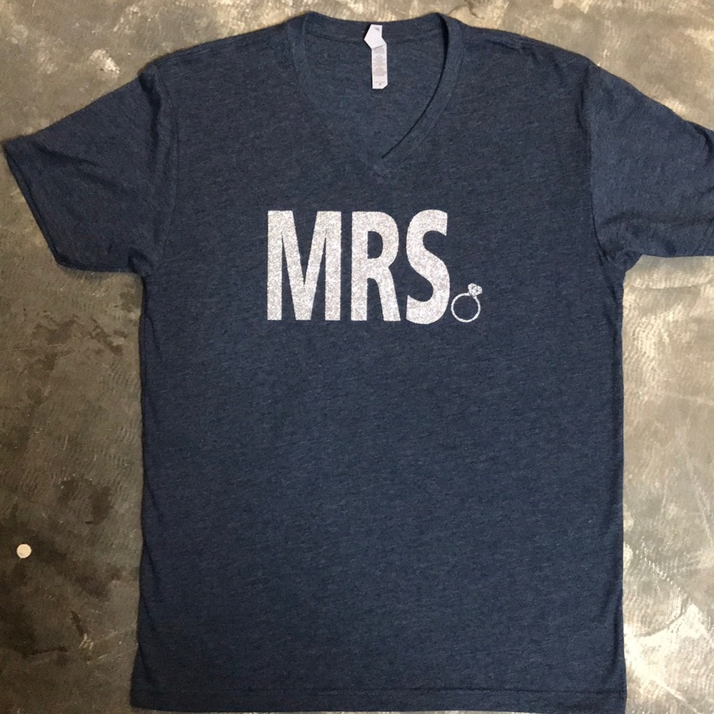 Navy Mrs V-Neck Tee